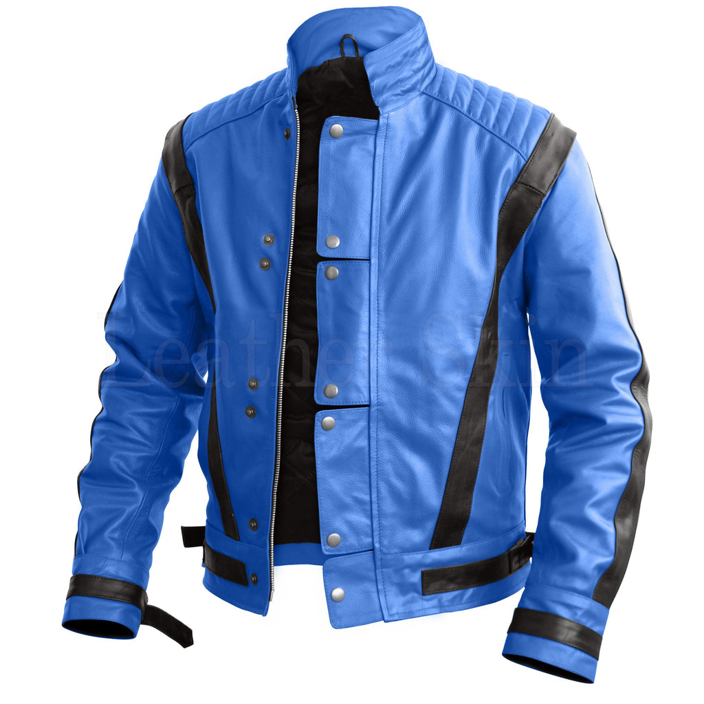 LS-104_Michael_Jackson_Men_Blue_Genuine_Leather_Jacket_front_1024x1024 DSLeatherExporter – Modern Fit Leather Jacket - Image 1