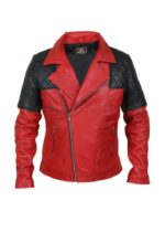 DSLeatherExporter – Red & Black Classic Leather Jacket
