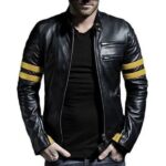 Zafy Classic Slim Fit Black Biker Leather Jacket for Men - Image 8