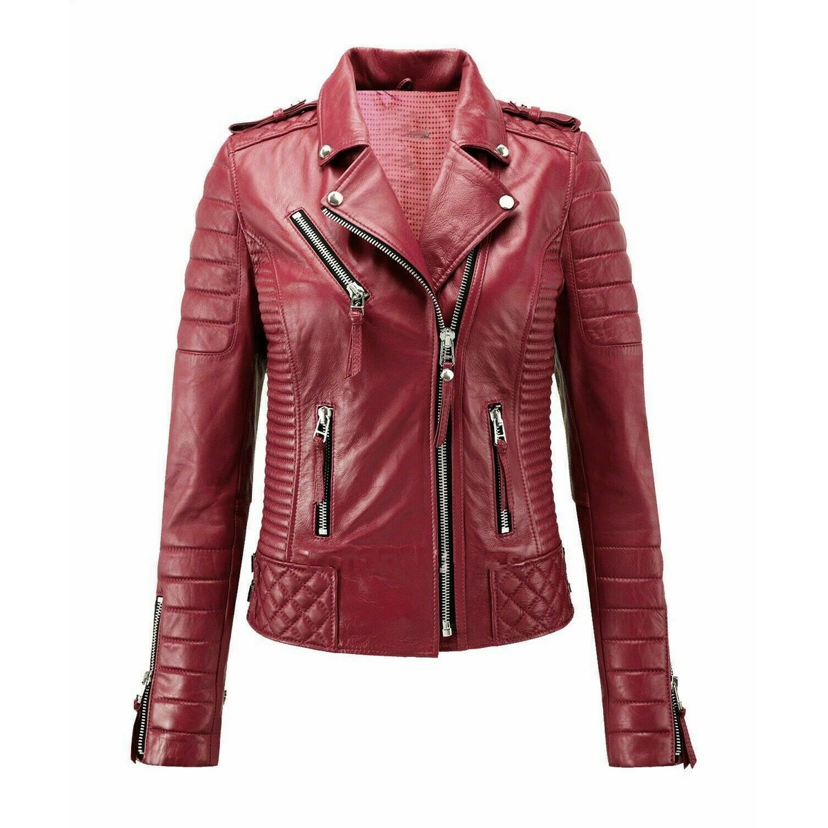 9 Dana Signature Purple Casual Leather Jacket - Image 1