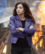 Dana Ash vs Evil Dead Purple Leather Jacket - Image 4